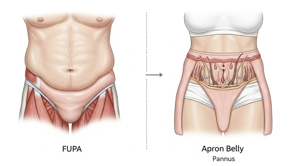 What are FUPA: How to Distinguish Stubborn Pubic Fat from an Apron Belly